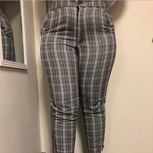 hollister plaid pants mens